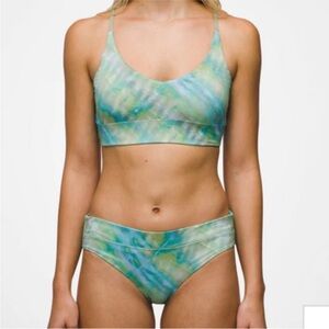 Prana Summer Wave Bikini Bottoms Mirage Blue Green Size XL